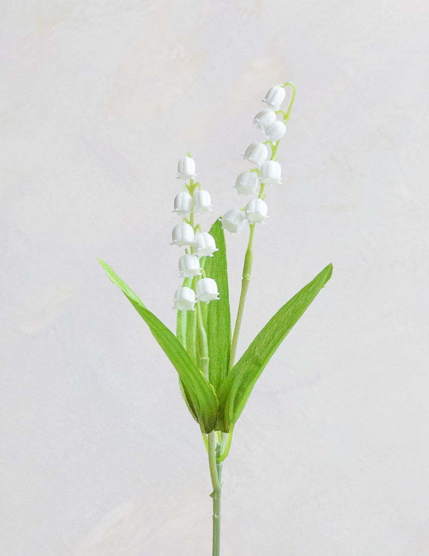 white silk lily flowers Lily of the Valley Faux Flower | White