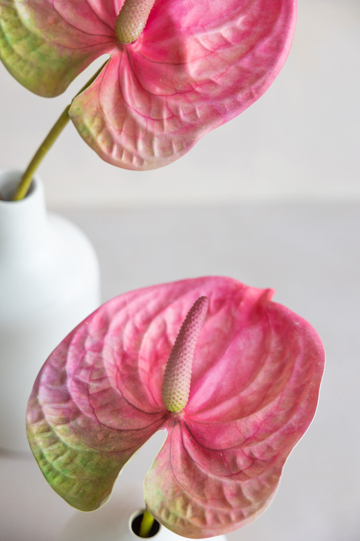 silk pink anthurium Faux Anthurium 25