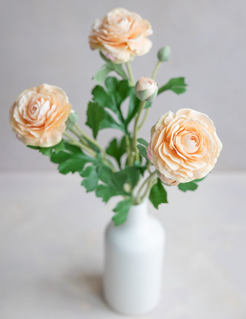 Apircol Ranunculus Real Touch Ranuculus Clooney Flower | Peach Apricot & Elements By Tracey